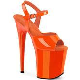 Pleaser Flamingo 809 Orange Patent Platform Shoes